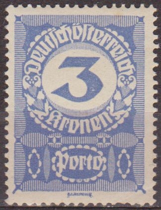 Austria 1920 Scott J87 Sello * Cifras Numeros 3k Osterreich Autriche 